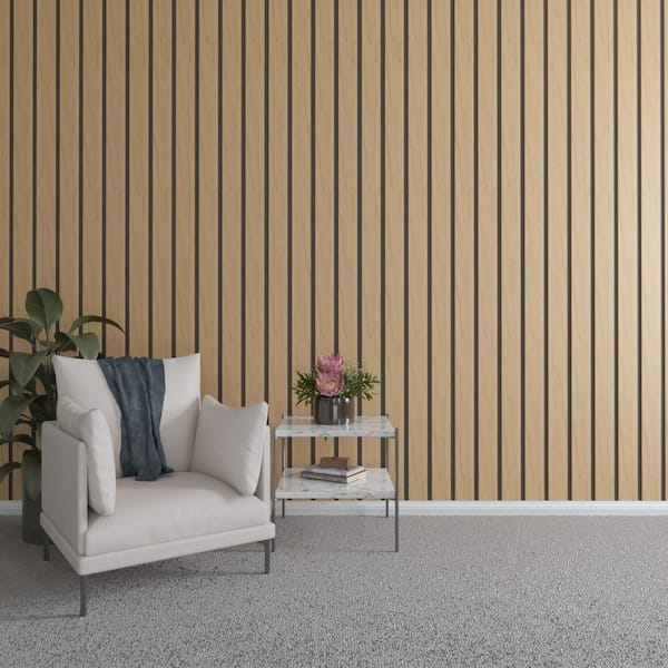 Ekena Millwork 94 in. H x 4 in. W Slatwall Panels in Maple 11-Pack