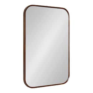 Nordlund 23.37 in. W x 35.00 in. H Rectangle Wood Walnut Brown Framed Modern Wall Mirror