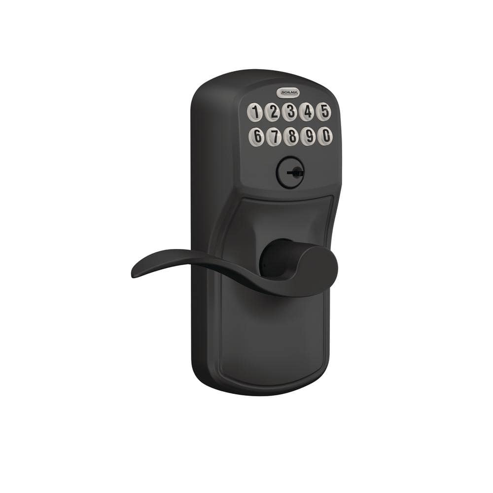 Matte Black Electronic Keypad Entry Lock with Wave Lever