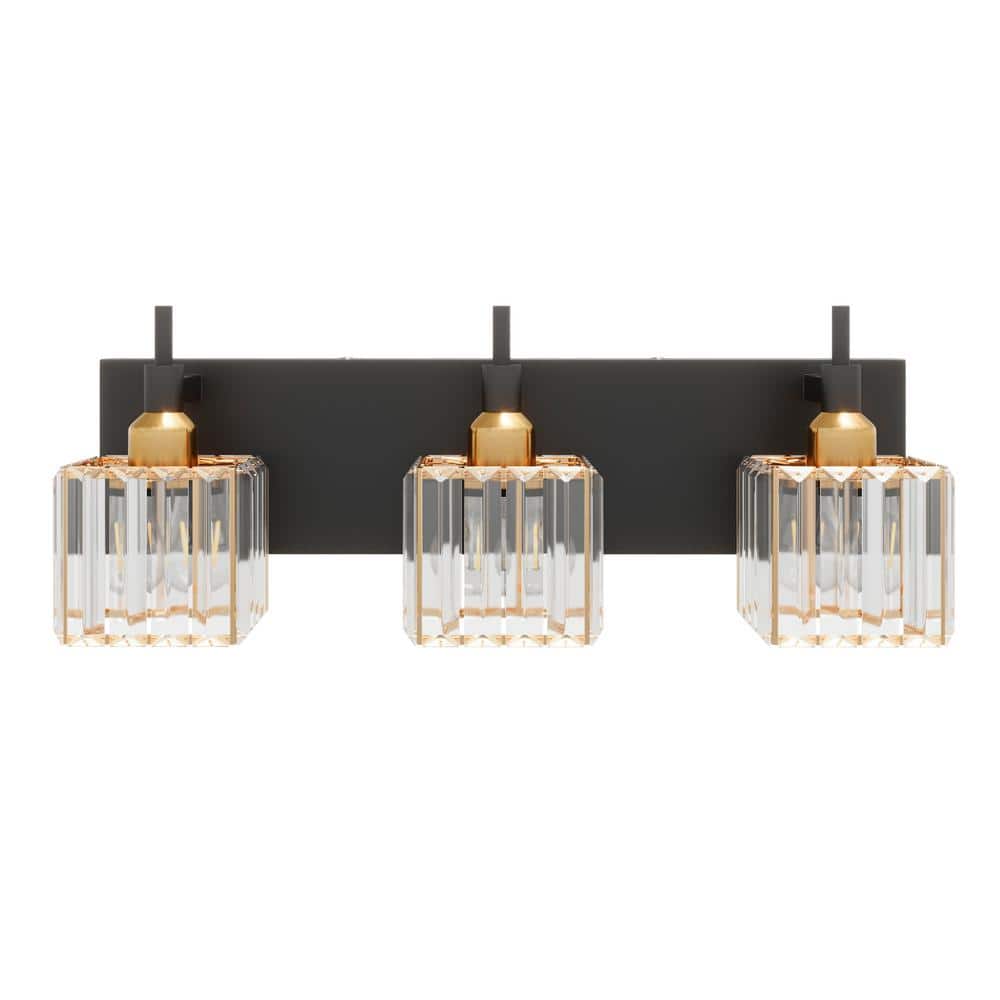 Modern 19.88 in. 3-Lights Bathroom Vanity Light Over Mirror Modern Crystal 