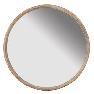 27.5 in. W x 27.5 in. H Wood Frame Round Mirror Wall Mounted Mirror