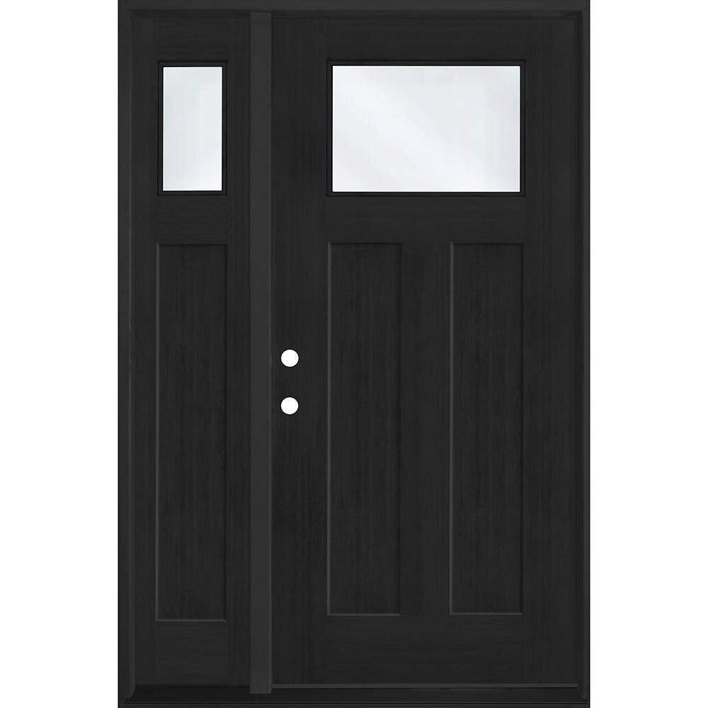 Regency 51 in. x 80 in. 1/4 TopL Clear Glass RHIS Onyx Fir Fiberglass Prehung Front Door w/12in-1/4Top SL 6-9/16 price history on PriceWatchPro