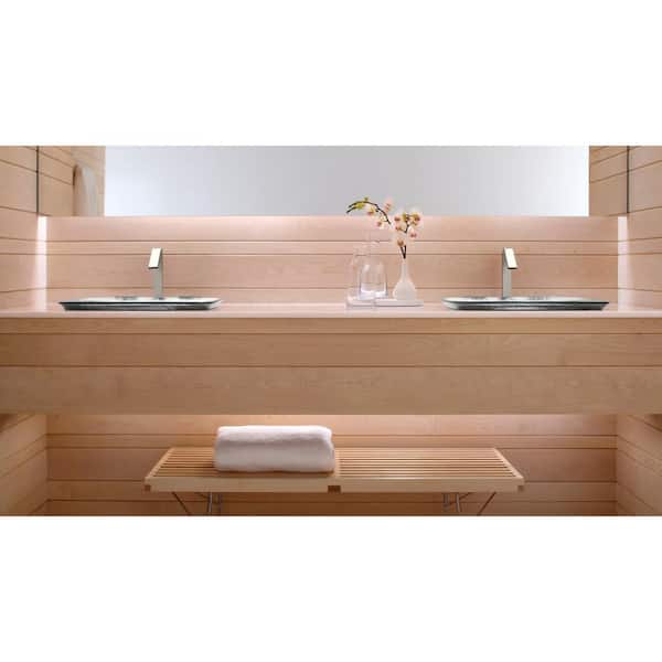 KOHLER Inia 20.6 in. x 18 in. Drop-In Bathroom Sink in Translucent Dusk Glass with