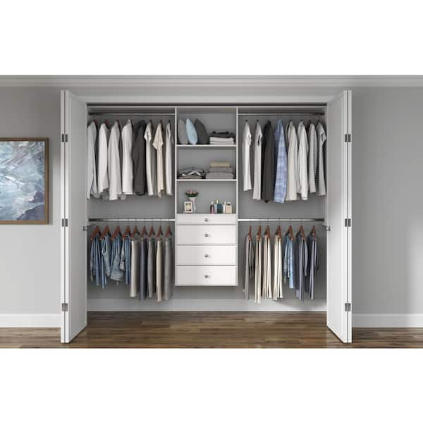 Ultimate 60 in. W - 96 in. W Tower Wall Mount 6-Shelf Wood Closet System