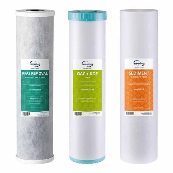 F3WGB32BPFKS Whole House Water Filter Set for WGB32B-PFKS, Reduce PFAS, Sediment, Heavy Metals, Chlorine, Taste and Odor