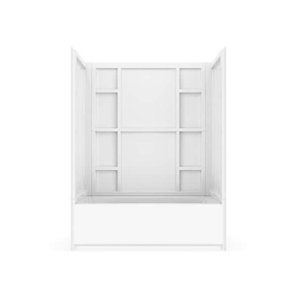 Interflo 60 in. L x 30 in. W x 78 in. H 5-Piece Alcove Tub Shower Kit with Direct-to-Stud Walls and Left Drain Tub