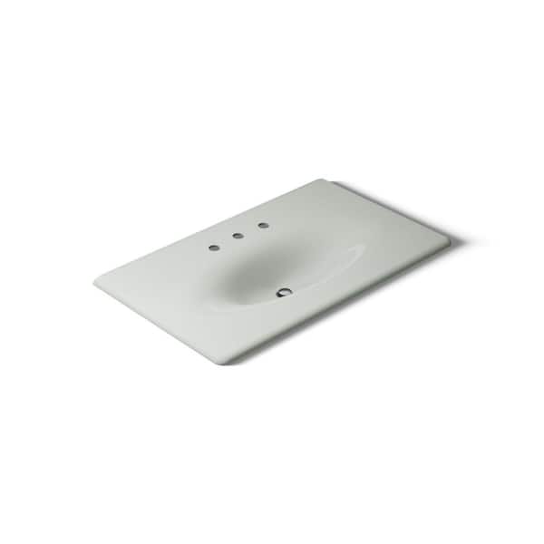 KOHLER Iron/Impressions 37-5/8 in. W x 6.5 in. D x 22.25 in. L Cast Polymers Vanity Top with Basin in Sea Salt