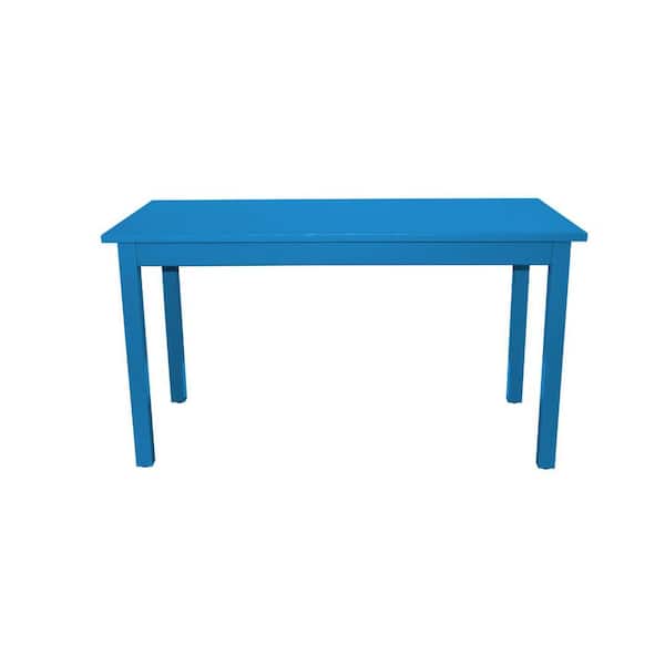 Caribbean Blue Wood 48.00 in. 4 Leg Base Dining Table Seats 4