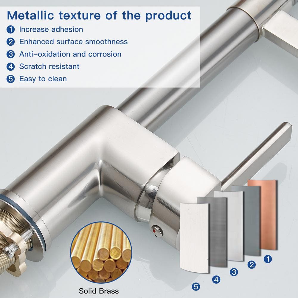 Brushed Nickel Pull-Down Single Handle Kitchen Faucet