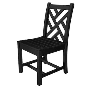 Chippendale Black All-Weather Plastic Outdoor Dining Side Chair