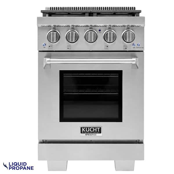 24 in. 2.5 cu. ft. 4-Burners Propane Gas Range and Convection Oven in Stainless Steel with True Simmer Burners