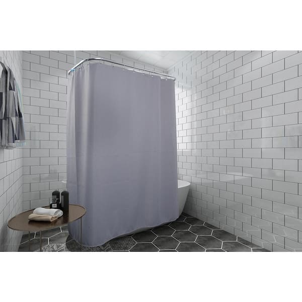 Utopia Alley 180 In X 70 Gray, Wrap Around Shower Curtain Rod For Clawfoot Tub