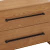 CHRISTOPHER KNIGHT HOME Sapphire Brown 4-Drawer 63 in. Wood Dresser with Black Metal Handles Curved Profile Design Natural 156516