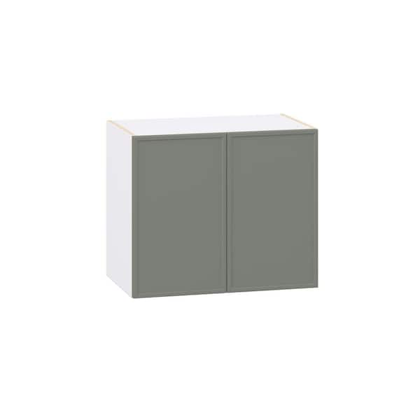 J COLLECTION Fairview 24 in. W x 14 in. D x 20 in. H Assembled Slim Shaker Wall Kitchen Cabinet in Moss Green