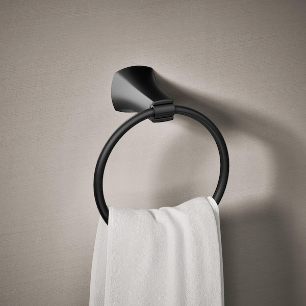Rubicon Towel Ring in Matte Black