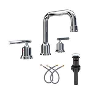 8 in. Widespread Double Handle Bathroom Faucet in Chrome