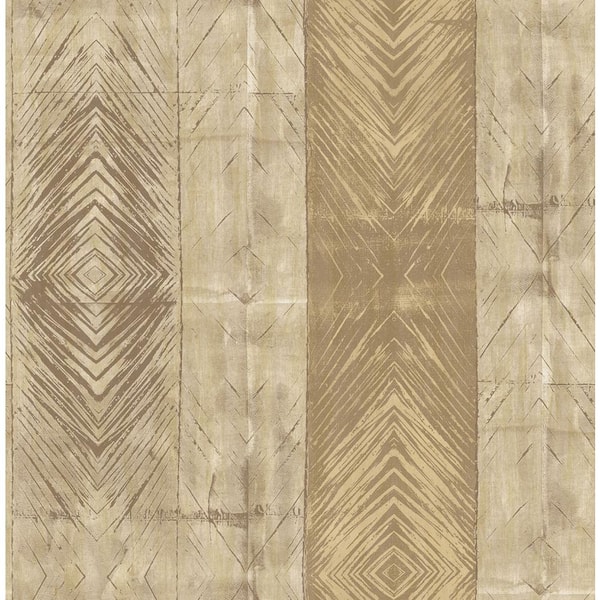 CASA MIA Ethnic Vertical Brown & Beige Paper Non-Pasted Strippable Wallpaper Roll (Cover 56.05 sq. ft.)