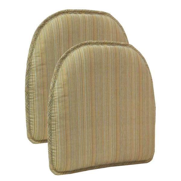 Unbranded Gripper Non-Slip 15 in. x 16 in. Harmony Sand Stripe Chair Cushions (Set of 2)