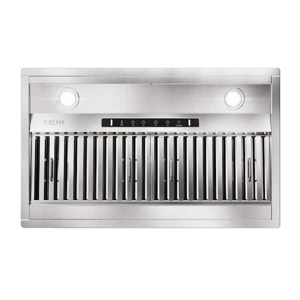 30 in. 680 CFM Convertible Ducted to Ductless Insert Range Hood in Stainless Steel with Washable Filters and Easy Clean