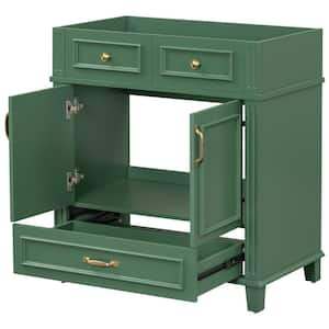 29.37 in. W x 17.87 in. D x 33.14 in. H Bath Vanity Cabinet without Top in Green with Drawer and Door