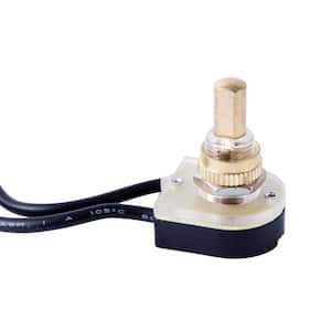 6 Amp 125-Volt AC Wired SPST Brass Push On Off Switch (Case of 5)