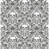 NuWallpaper Skulls Grey Fieri Novelty Vinyl Peel and Stick Wallpaper Roll NUS4552