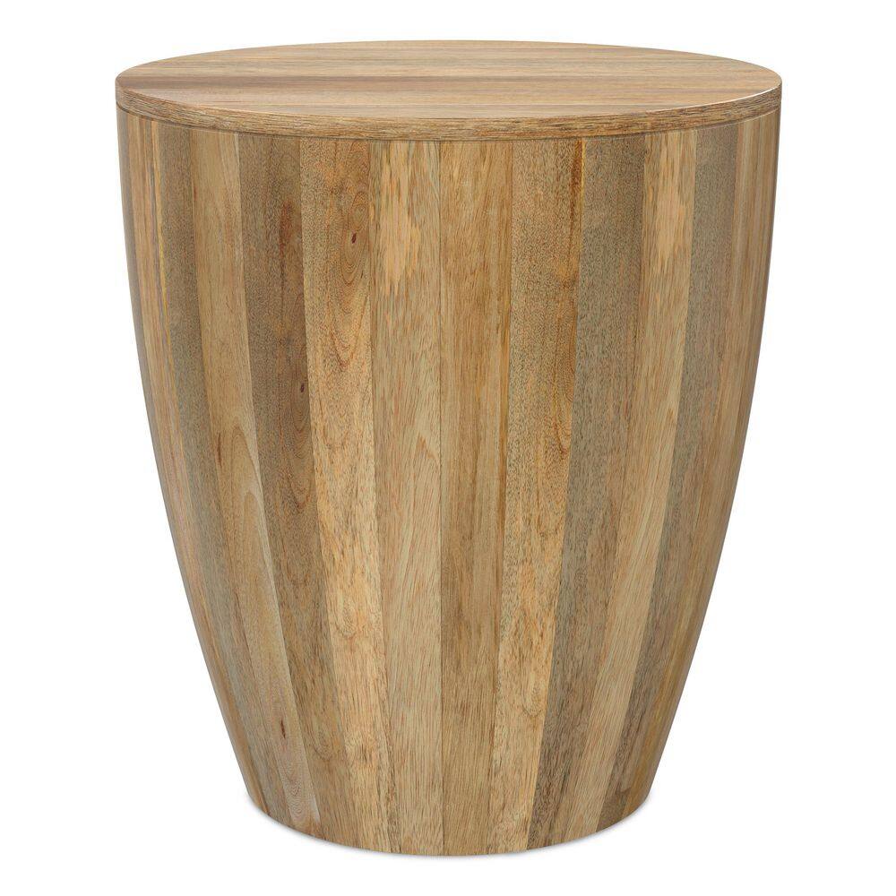 Elmbrook 21 in. W Natural Round Solid Mango Wood End Table with Low VOC Lacquer - thumbnail 3