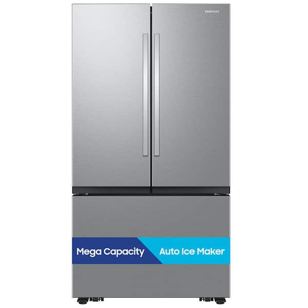 32 cu. ft. Standard Depth Mega Capacity 3-Door French Door Refrigerator in Stainless Steel with Auto Ice Maker