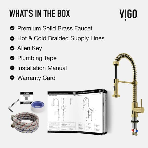VIGO Edison Single Handle Pull-Down Sprayer Kitchen Faucet with