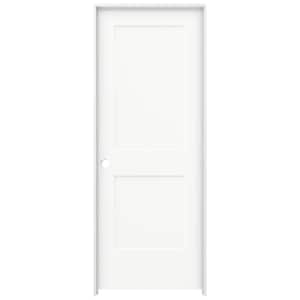 30 in. x 80 in. Monroe White Painted Right-Hand Smooth Solid Core Molded Composite MDF Single Prehung Interior Door