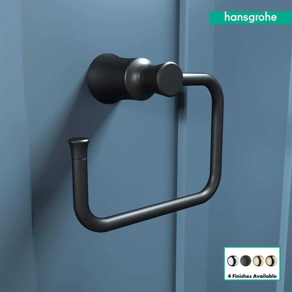 Matte Black Wall Mounted Zinc Towel Ring