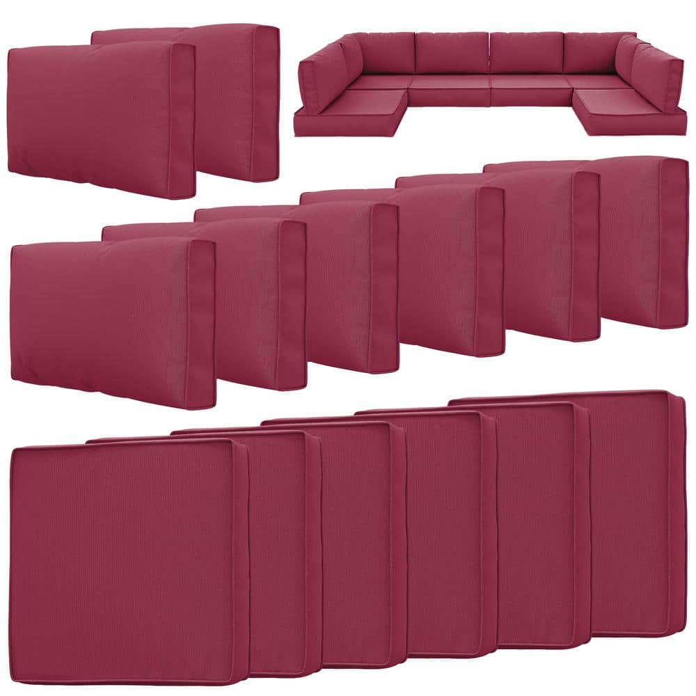 26 in. x 26 in. x 5 in. (14-Piece) Deep Seating Outdoor Sectional Replacement Cushion Fuchsia Red price history on PriceWatchPro