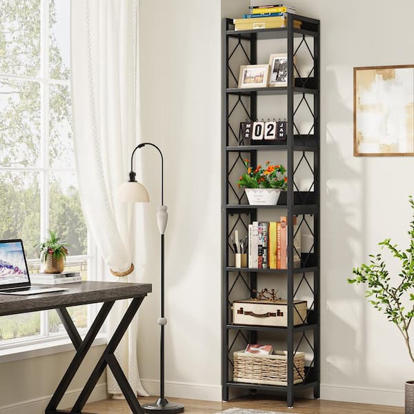 7-Tier Corner Bookshelf Corner Bookcase Storage Display Rack