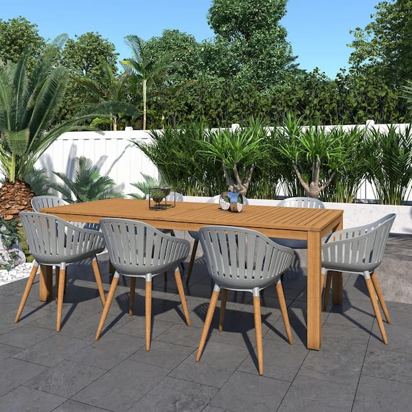 Fulton 9-Piece Wood Outdoor Dining Set