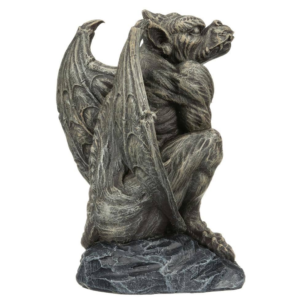 Silas Medium Gray Resin Gothic Gargoyle Sentry Statue