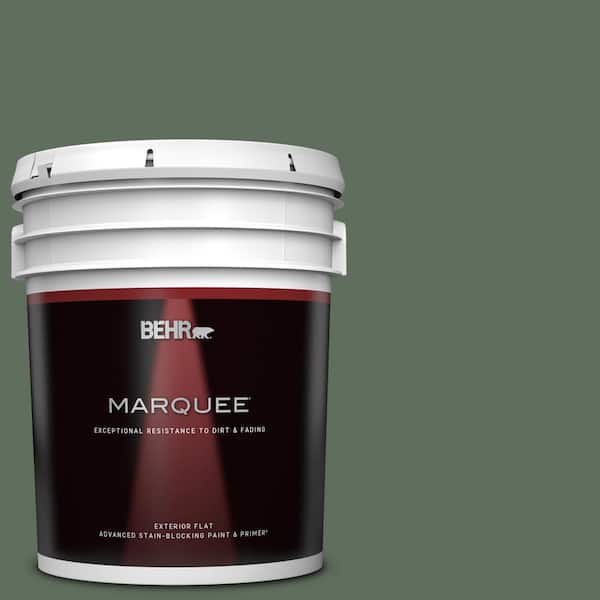 BEHR MARQUEE 5 gal. #450F-6 Whispering Pine Flat Exterior Paint & Primer