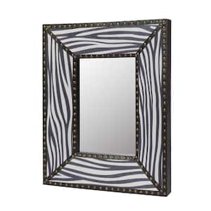 Elegt 21 in. W x 26 in. H Rectangular Framed Wall Bathroom Vanity Mirror in White Zebra