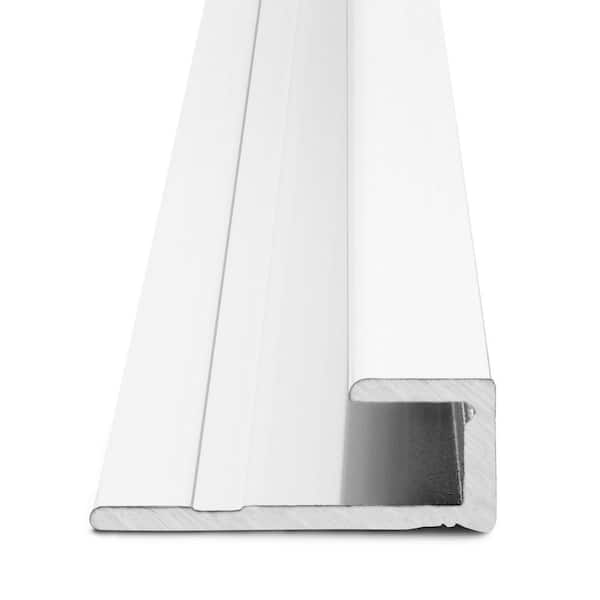White 8mm x 84 in. Aluminum Square Cap Floor Transition Strip