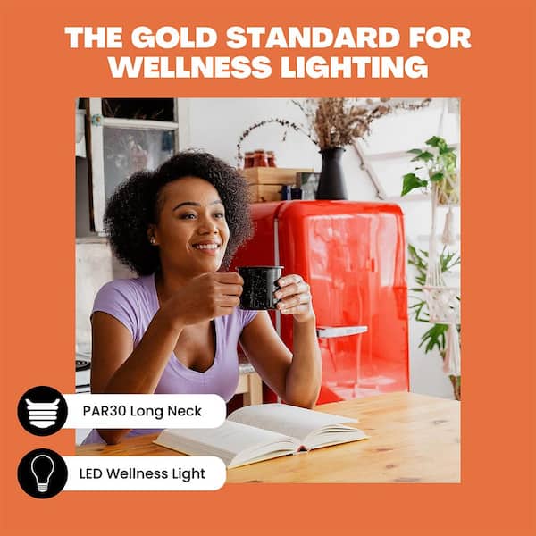 NorbSMILE 11W Equivalent PAR30 Daylight (5000K) Sun-Spectrum Wellness LED Light Bulb (4-Pack)