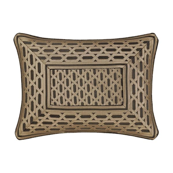 J QUEEN NEW YORK INC Melbourne Bronze Polyester Geometric Boudoir Decorative Throw Pillow 15 In. L X 20 In. W
