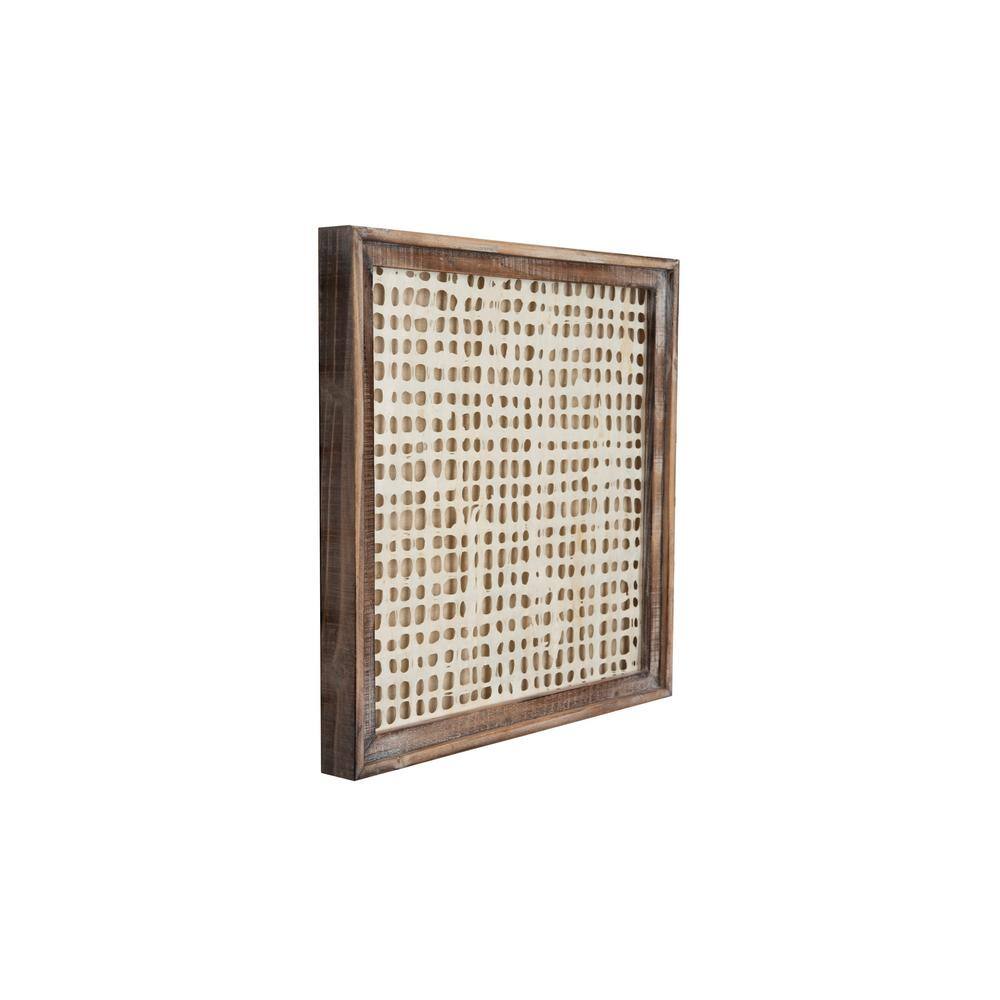 Handmade Abstract Paper Art in Distressed Wood Frame, Set of 3