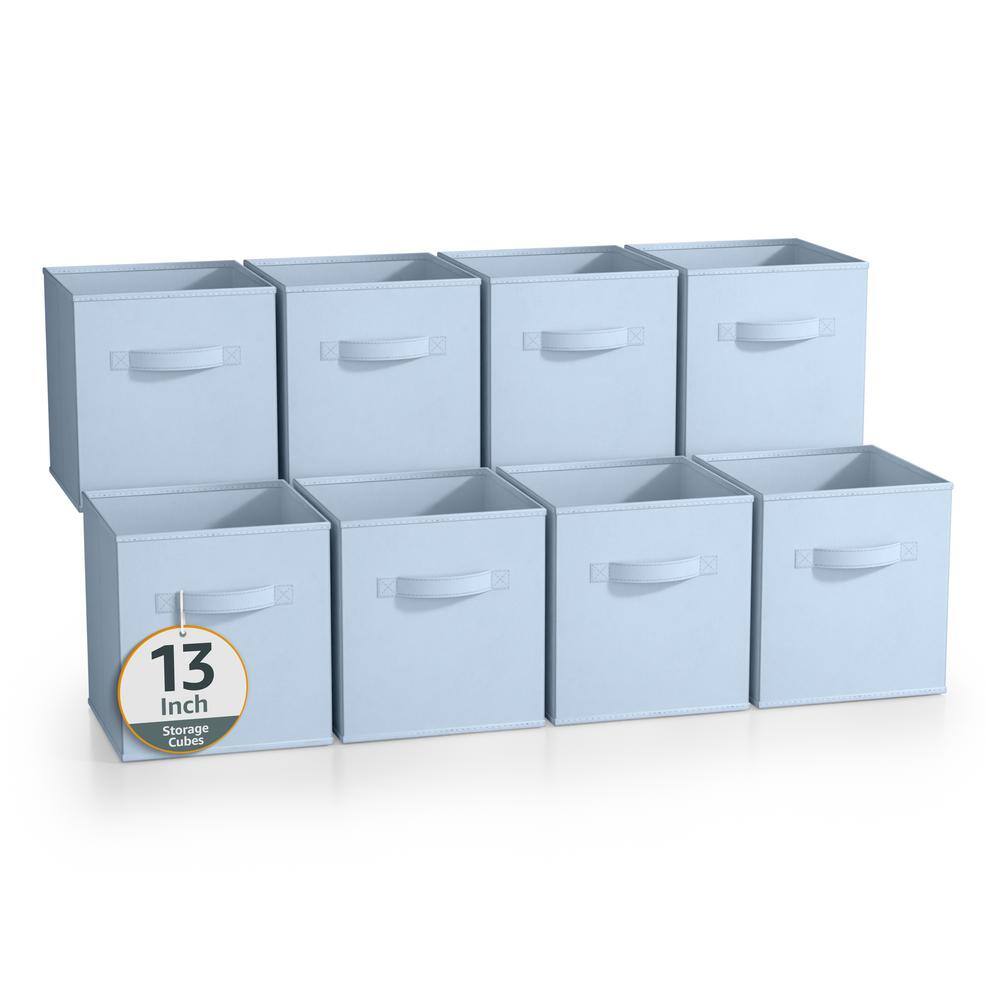 Storage Cubes with Handles, Blue 13 in. x 13 in. H Fabric Decorative Basket