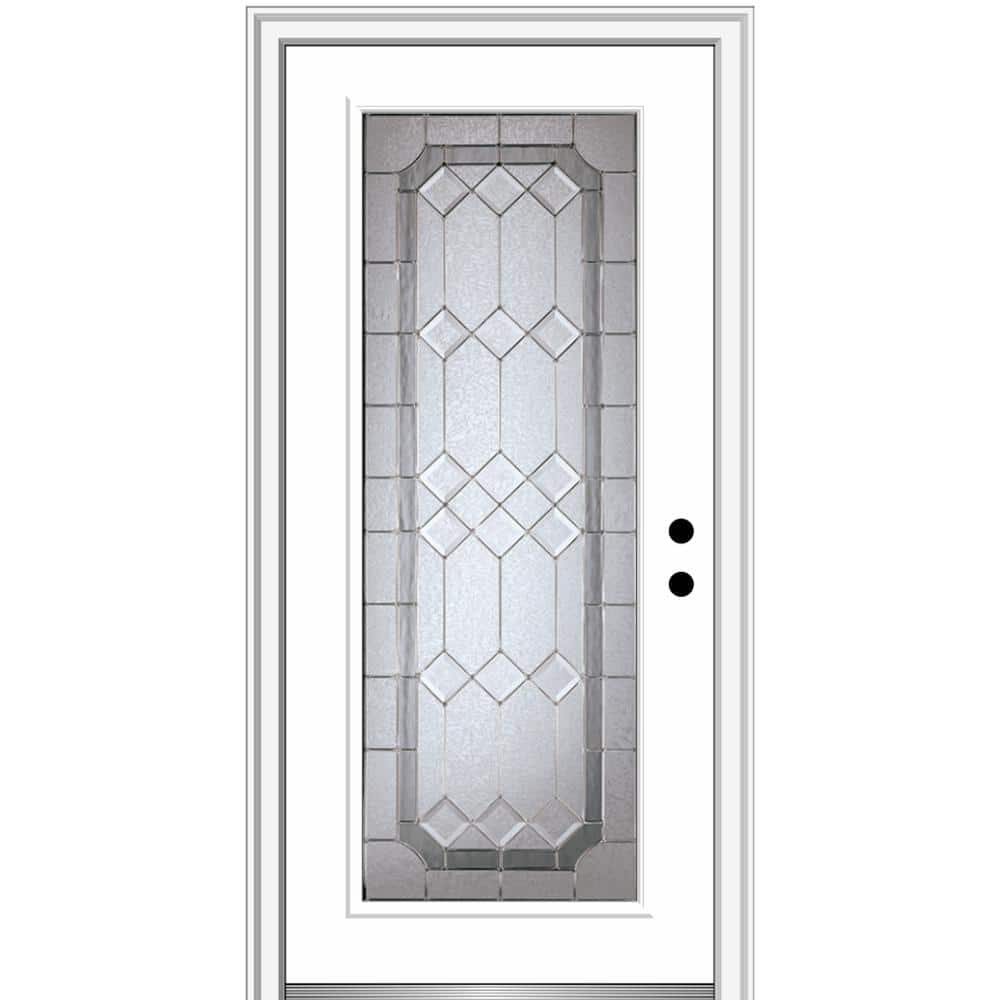 Majestic 32 in. x 80 in. Left-Hand Inswing Full Lite Decorative Primed Fiberglass Prehung Front Door on 4-9/16 in. Frame price history on PriceWatchPro