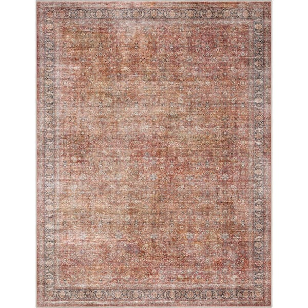 Red 9 ft. 10 in. x 13 ft. Flat-Weave Asha Delphine Vintage Persian Oriental Area Rug