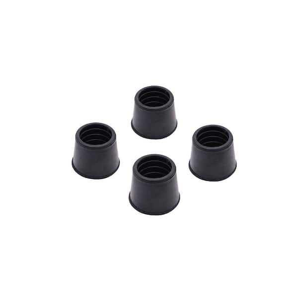 Everbilt 7/8 in. Black Rubber Leg Caps for Table, Chair, and Furniture Leg Floor Protection (4-Pack)