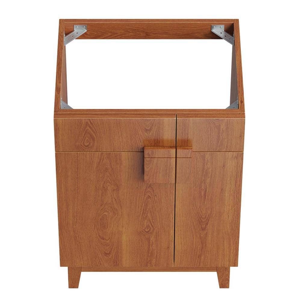 Miles 24" Walnut Bathroom Vanity Cabinet with Asymmetrical Doors