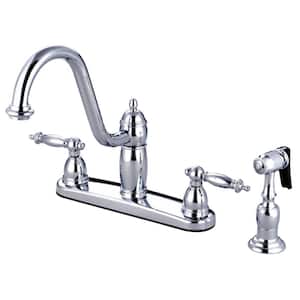 Templeton 2-Handle Standard Kitchen Faucet with Side Sprayer in Polished Chrome