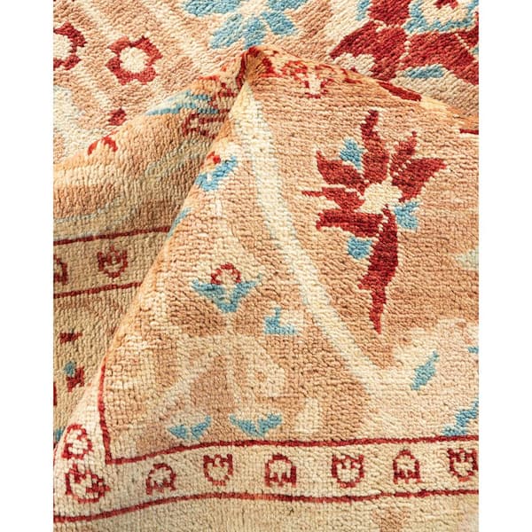 Eclectic Yellow 4 ft. x 6 ft. Tribal Wool Indoor Area Rug