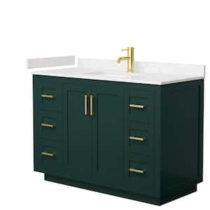 Miranda 48 in. W x 22 in. D x 33.75 in. H Single Bath Vanity in Green with Carrara Cultured Marble Top