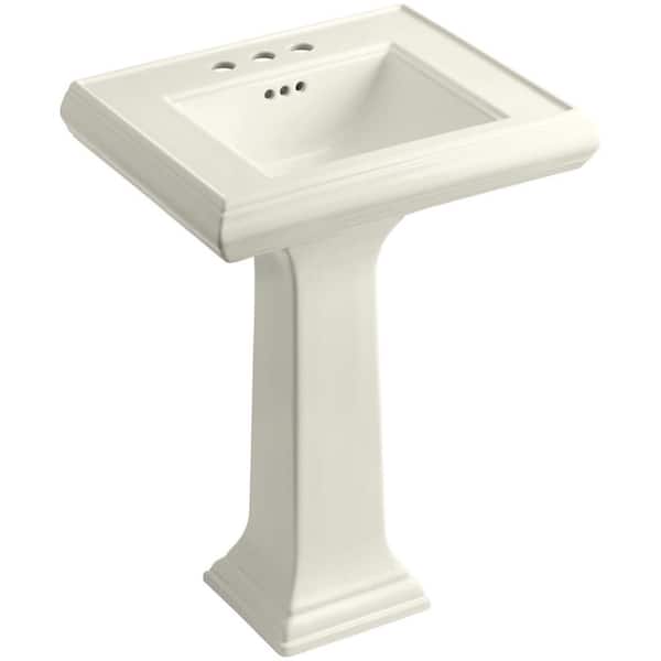 KOHLER Memoirs Ceramic Pedestal Sink in Biscuit with Overflow Drain